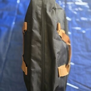 DSW Black Duffel Bag with Tan Straps